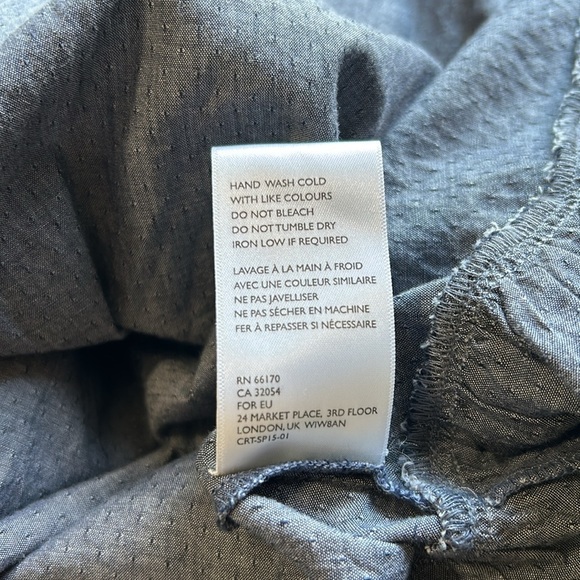 Cleobella Mini Dress Ruffle Tiered Button Front Long Sleeve Tie Waist Sz S - Picture 9 of 11